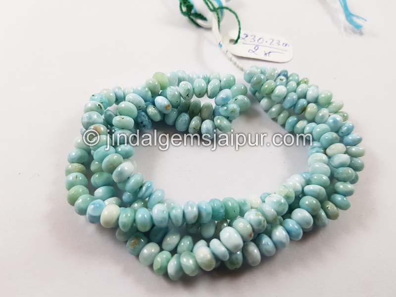 Larimar Smooth Roundelle Beads